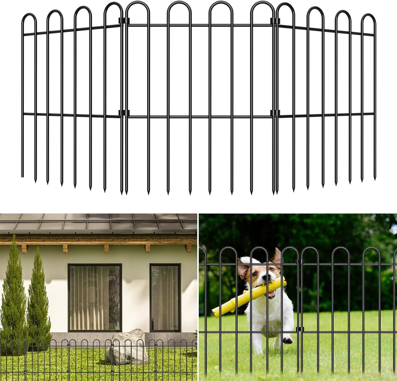 20pcs Garden Fence, 16.5in (H) x 21ft (L) No Dig Fencing Animal Barrier